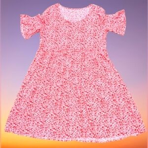 Classic Ditzy Floral Red White Sundress Women's Size Small